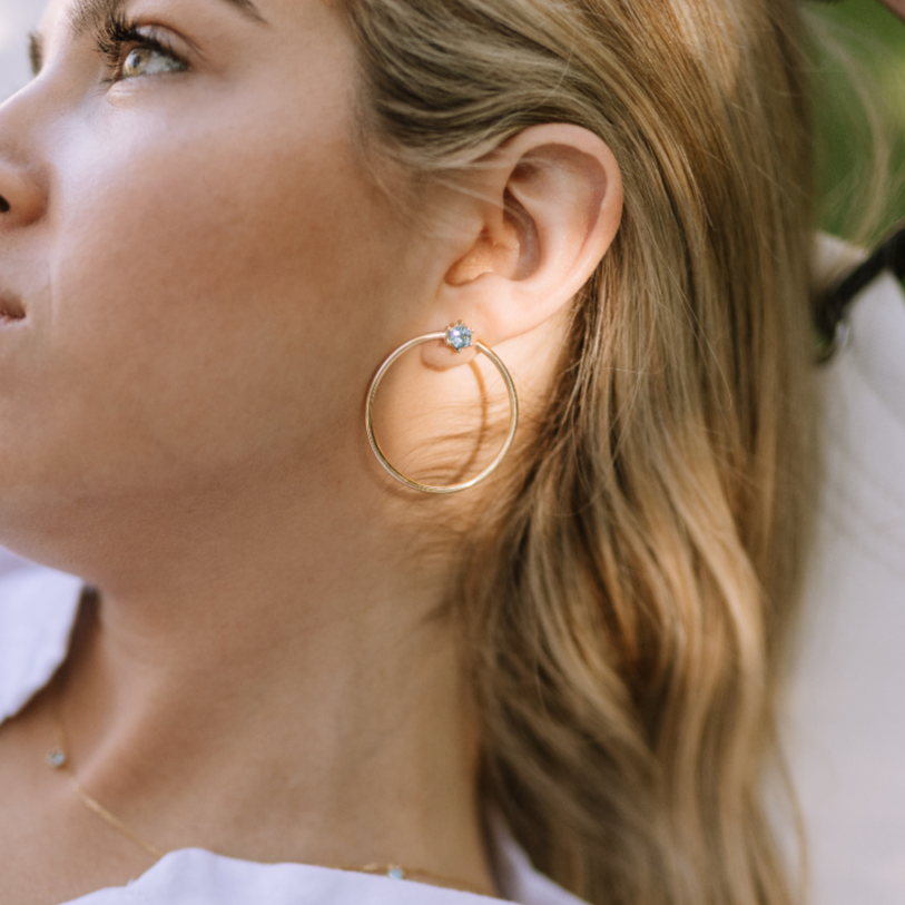 Cosmo blue topaz hoops