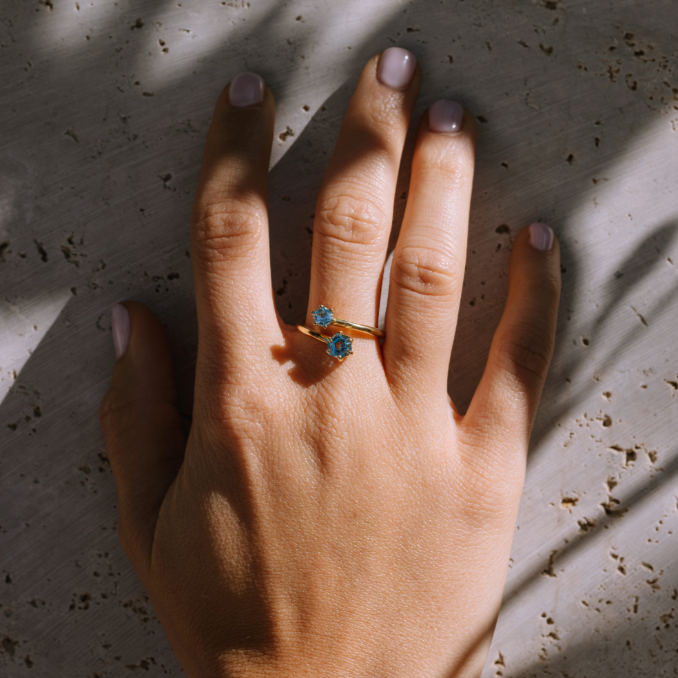 Calypso blue topaz ring