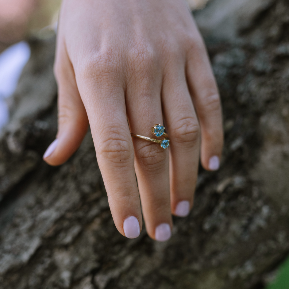 Calypso blue topaz ring