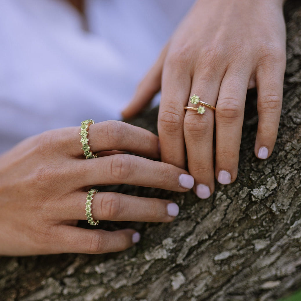 Aurora lemon quartz ring